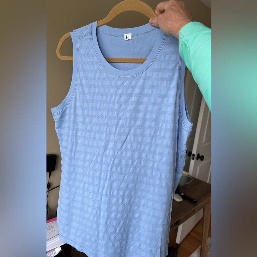 DSG Women's Blue Striped Tank Top